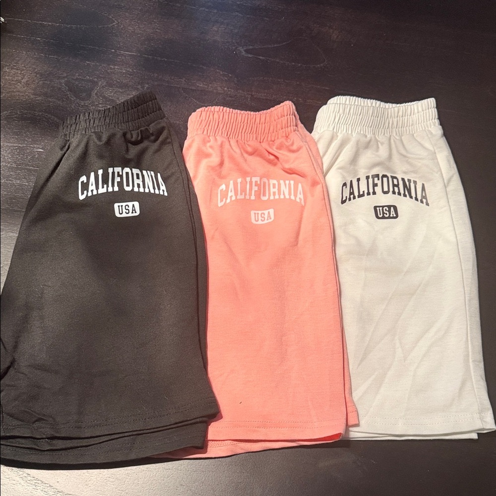 California USA Kids Shorts - Black, Pink, White